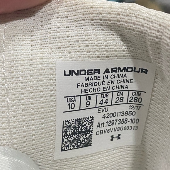 EUC Under Armour Football Cleats Men's Size 10 Highlight White Hightop - Picture 11 of 11